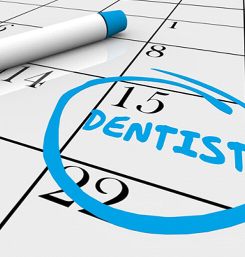 Dentist appointment circled on calendar 