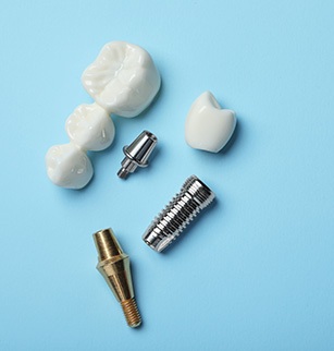 Parts of dental bridges and implants